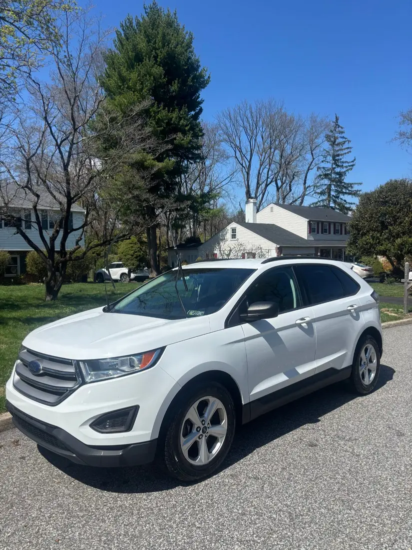White Ford Edge after a full detail